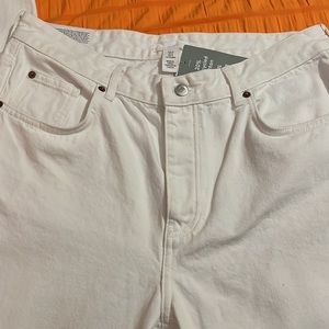 H&M Flare High Waist jeans white sz 12 NWT
